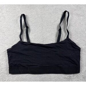 Calvin Klein Women's Cotton Standards Unlined Bralette Black Size Large NWT